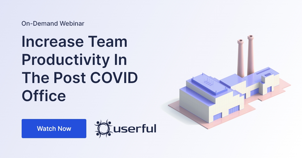 Webinar convivial, Augmenter la productivité de l'équipe dans le bureau de Post COVID, et un graphique d'usine 3D pastel